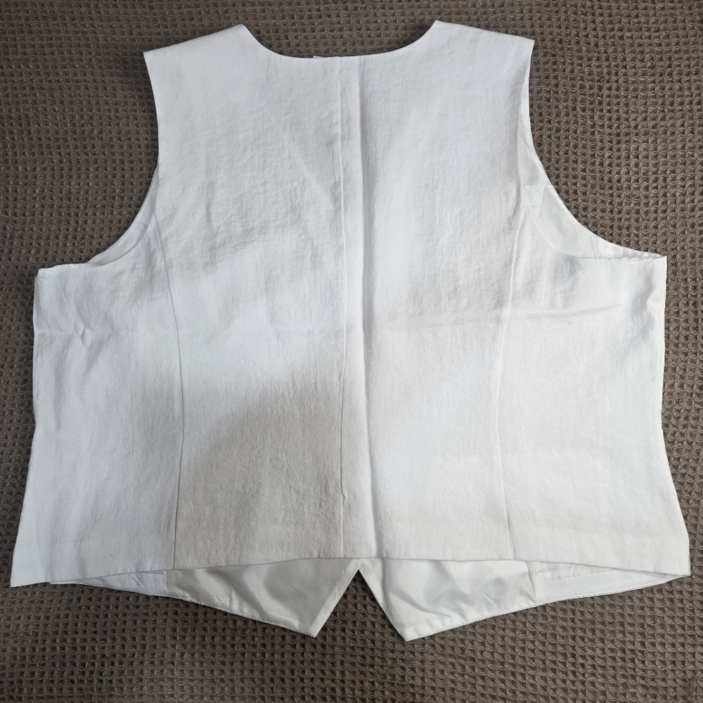 Women's Liz Claiborne White Vest Size 3X #28 - Picture 5 of 7